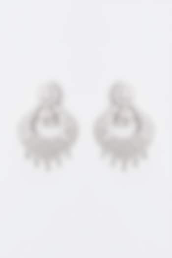 White Finish Zircon Dangler Earrings by Aura Trends at Pernia's Pop Up Shop