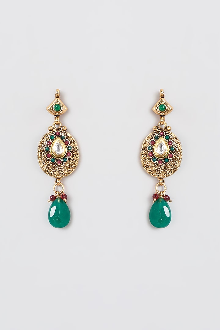 Gold Plated Zircon Dangler Earrings by Aura Trends at Pernia's Pop Up Shop