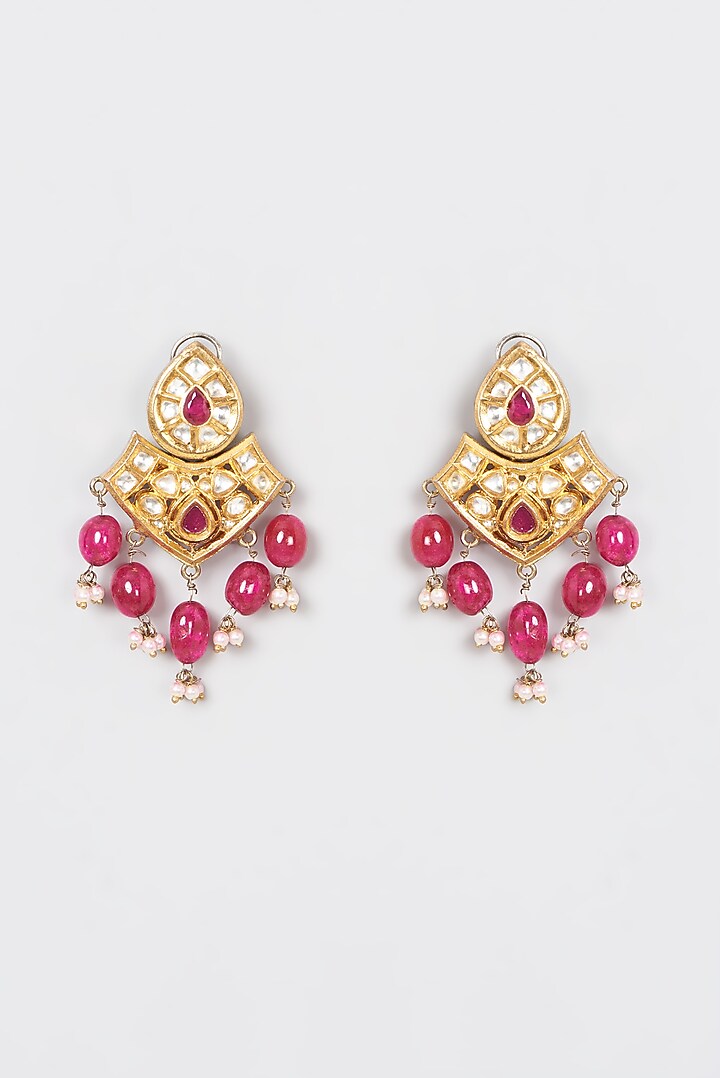 Gold Plated Kundan Polki & Pearl Necklace Set by Aura Trends at Pernia's Pop Up Shop