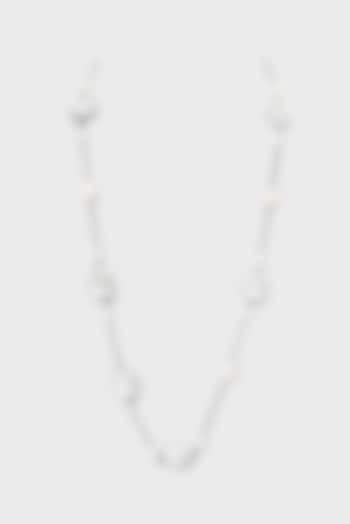 White Finish Beaded Necklace by Auraa Trends at Pernia's Pop Up Shop