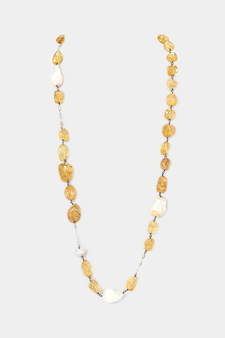 Gold Plated Orange Beaded Necklace by Aura Trends at Pernia's Pop Up Shop