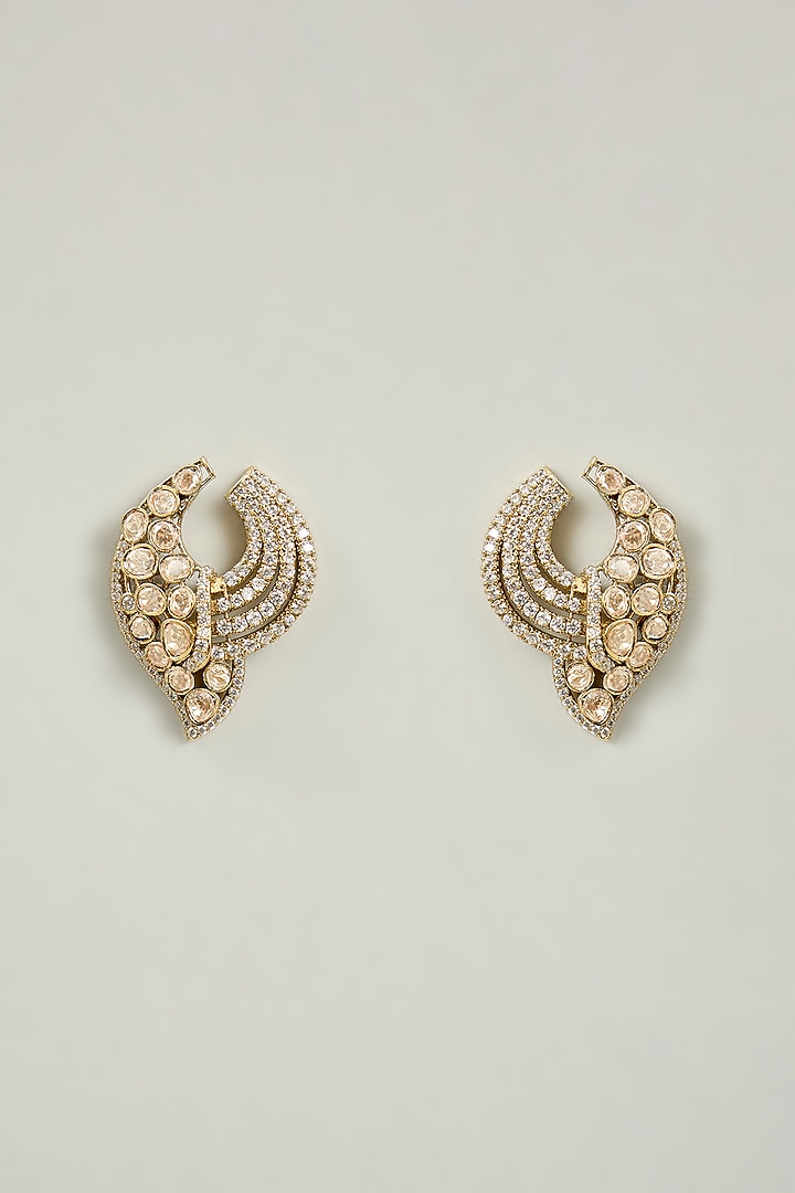 Gold Finish Beaded Dangler Earrings by Aura Trends at Pernia's Pop Up Shop