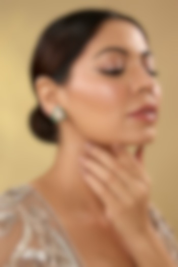 Black Rhodium Finish Pearl Stud Earrings by Auraa Trends at Pernia's Pop Up Shop