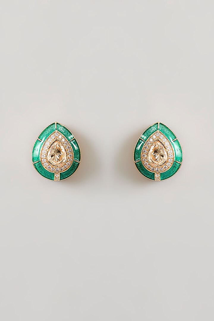 Black Rhodium Finish Pearl Stud Earrings by Aura Trends at Pernia's Pop Up Shop
