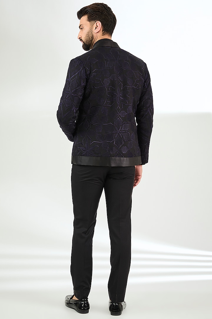 Black Silk Tuxedo Set by Arun Verma at Pernia's Pop Up Shop