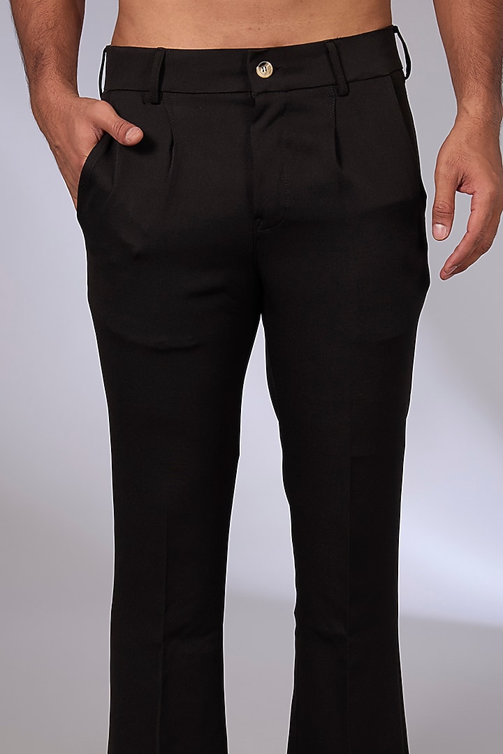 Black Japanese Fabric Bell-Bottom Pants by Arun Verma at Pernia's Pop Up Shop