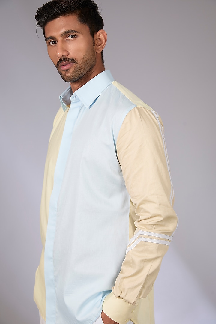 Multi-Colored Cotton Patch Work Wedding Shirt by Arun Verma at Pernia's Pop Up Shop