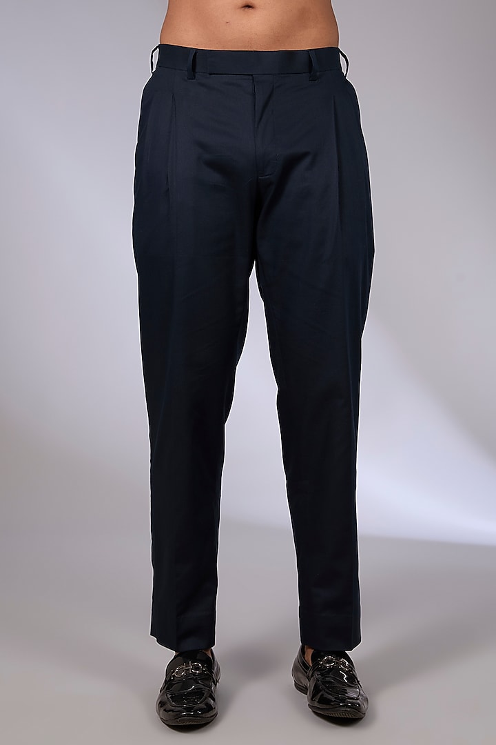 Blue Twill Patch Work Wedding Bandhgala Set by Arun Verma at Pernia's Pop Up Shop