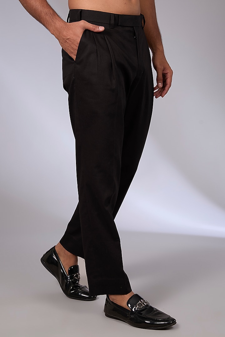 Black Twill Patch Work Wedding Bandhgala Set by Arun Verma at Pernia's Pop Up Shop