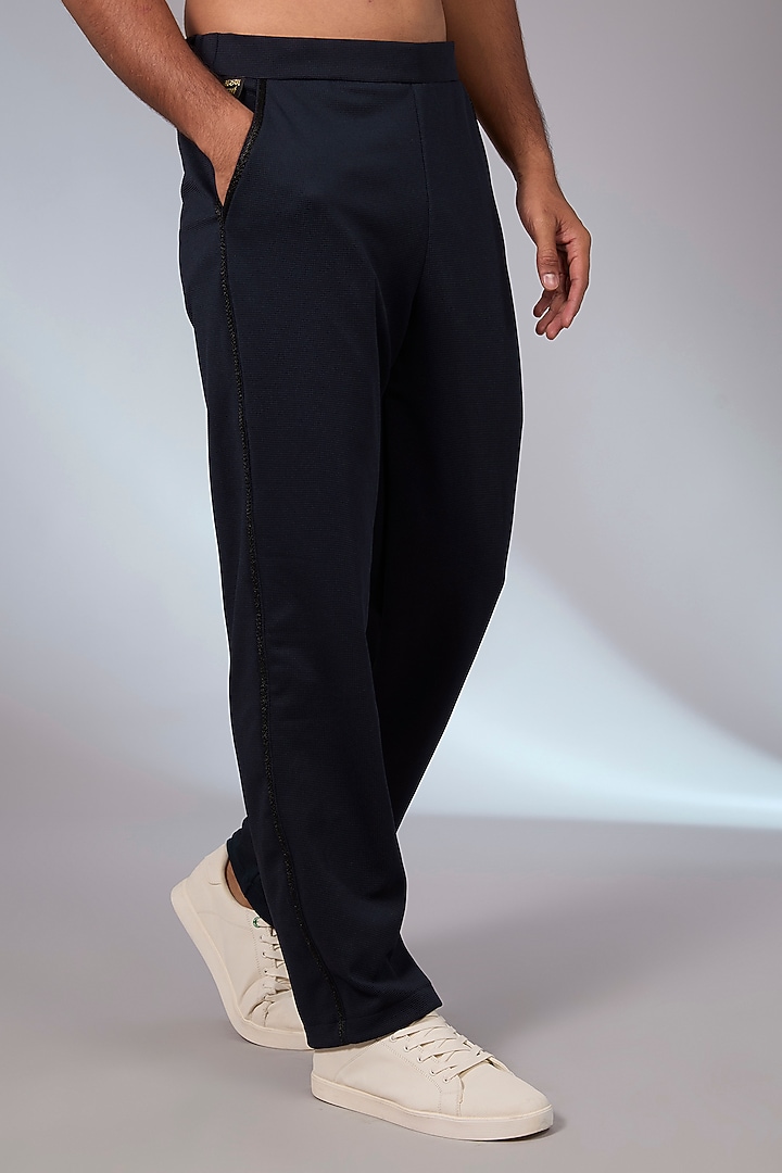 Navy Blue Knit Co-Ord Set by Arun Verma at Pernia's Pop Up Shop