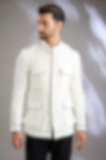 Ivory Linen Jacket by Arun Verma at Pernia's Pop Up Shop