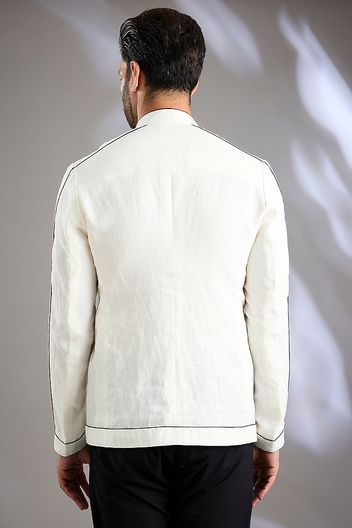 Ivory Linen Jacket by Arun Verma at Pernia's Pop Up Shop
