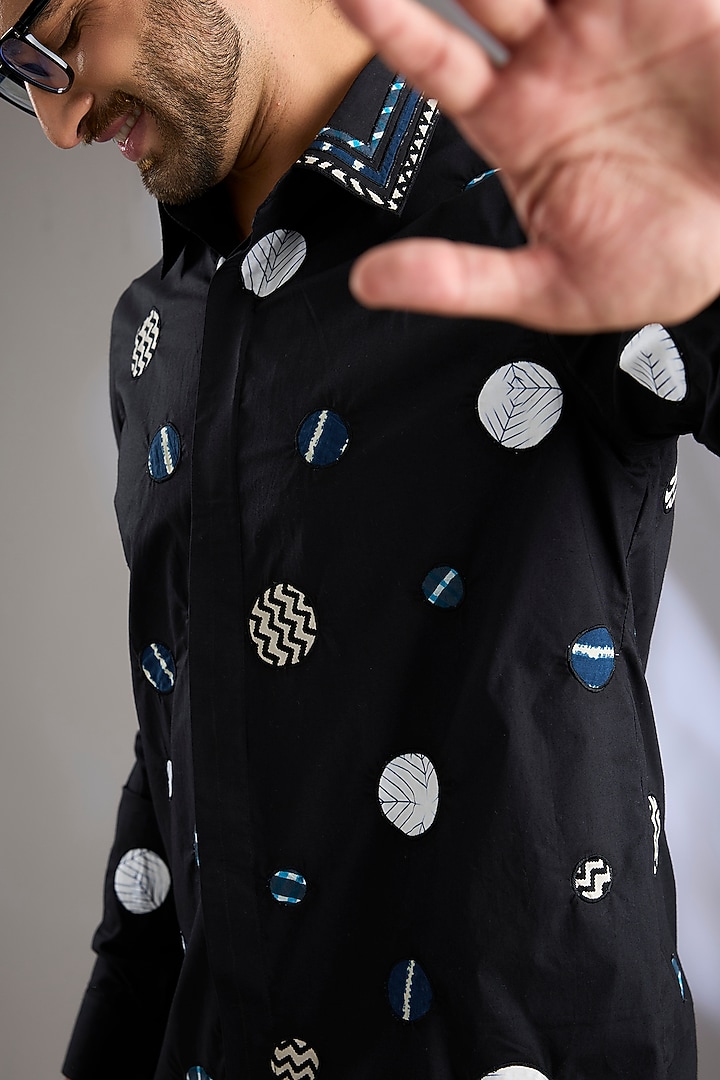 Black Poplin Wedding Shirt by Arun Verma at Pernia's Pop Up Shop