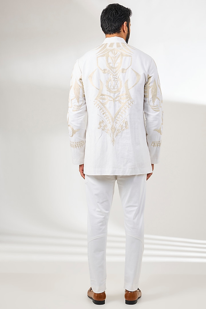 White Cotton Twill Trousers by Arun Verma at Pernia's Pop Up Shop