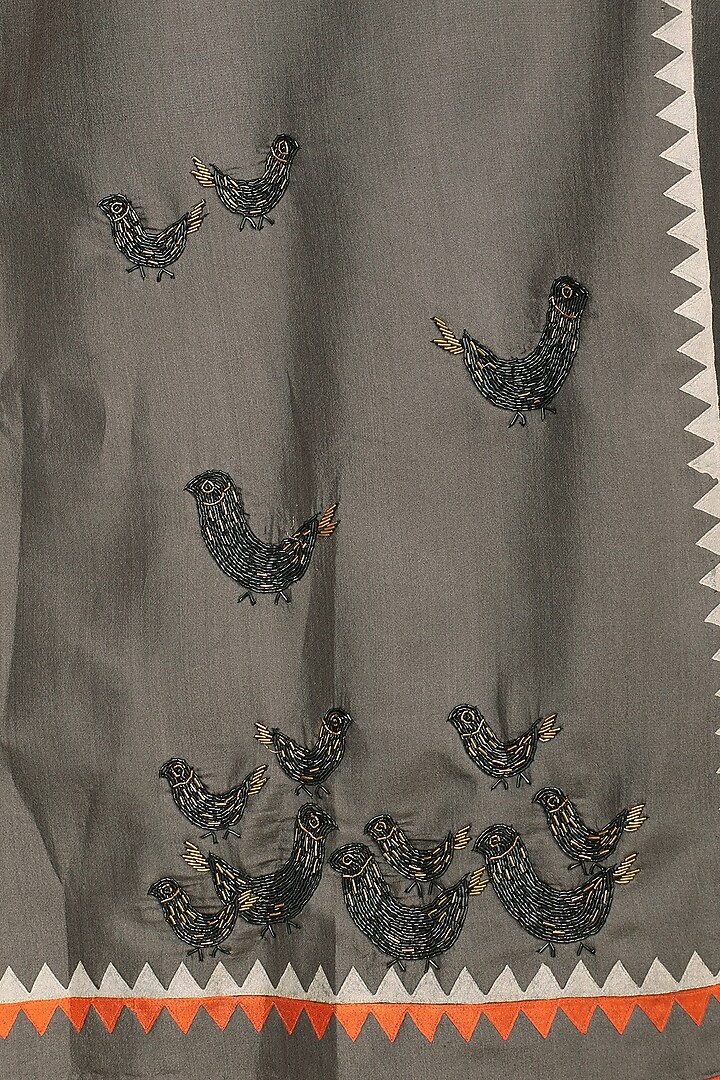 Brown laser cut embroidered tunic with pants available only at Pernia's Pop Up Shop.