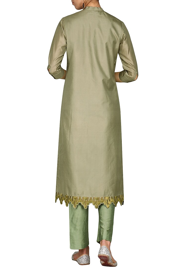Green embroidered tunic with pants available only at Pernia's Pop Up Shop.