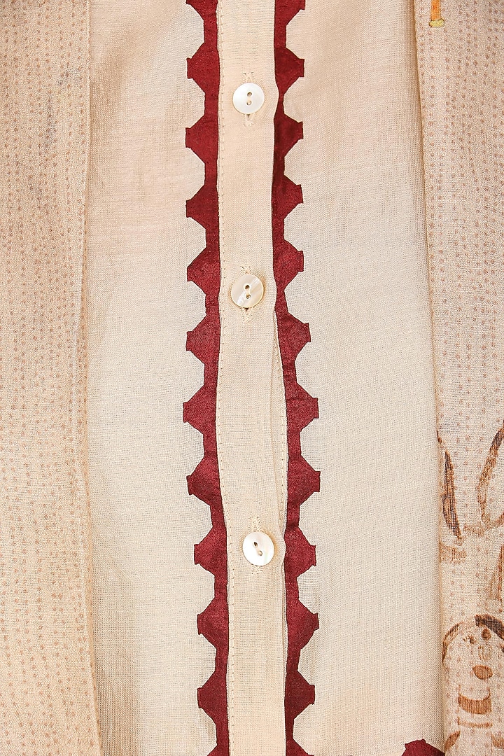 Peach digital printed jacket with tunic available only at Pernia's Pop Up Shop.