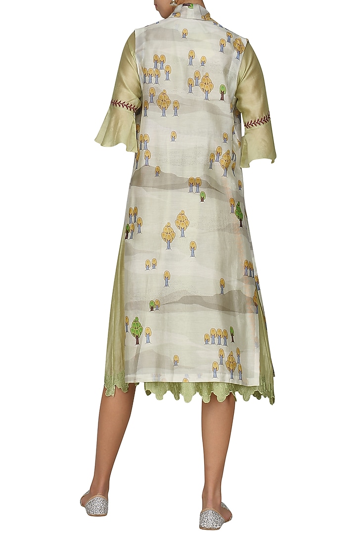 Light green digital printed jacket with tunic available only at Pernia's Pop Up Shop.