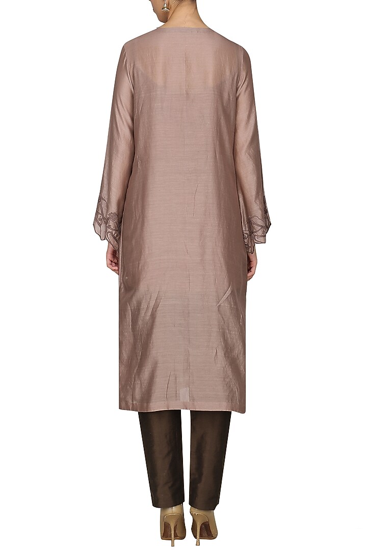 Brown embroidered tunic with pants available only at Pernia's Pop Up Shop.