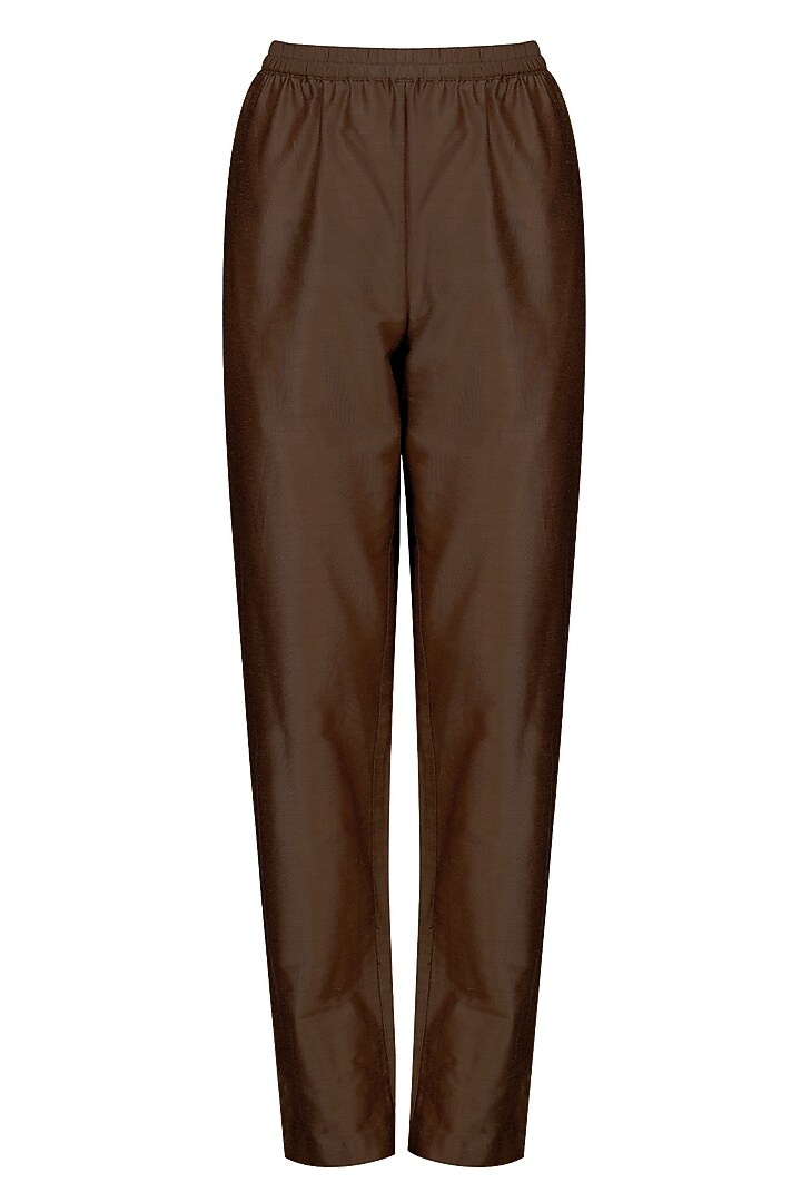 Brown embroidered tunic with pants available only at Pernia's Pop Up Shop.