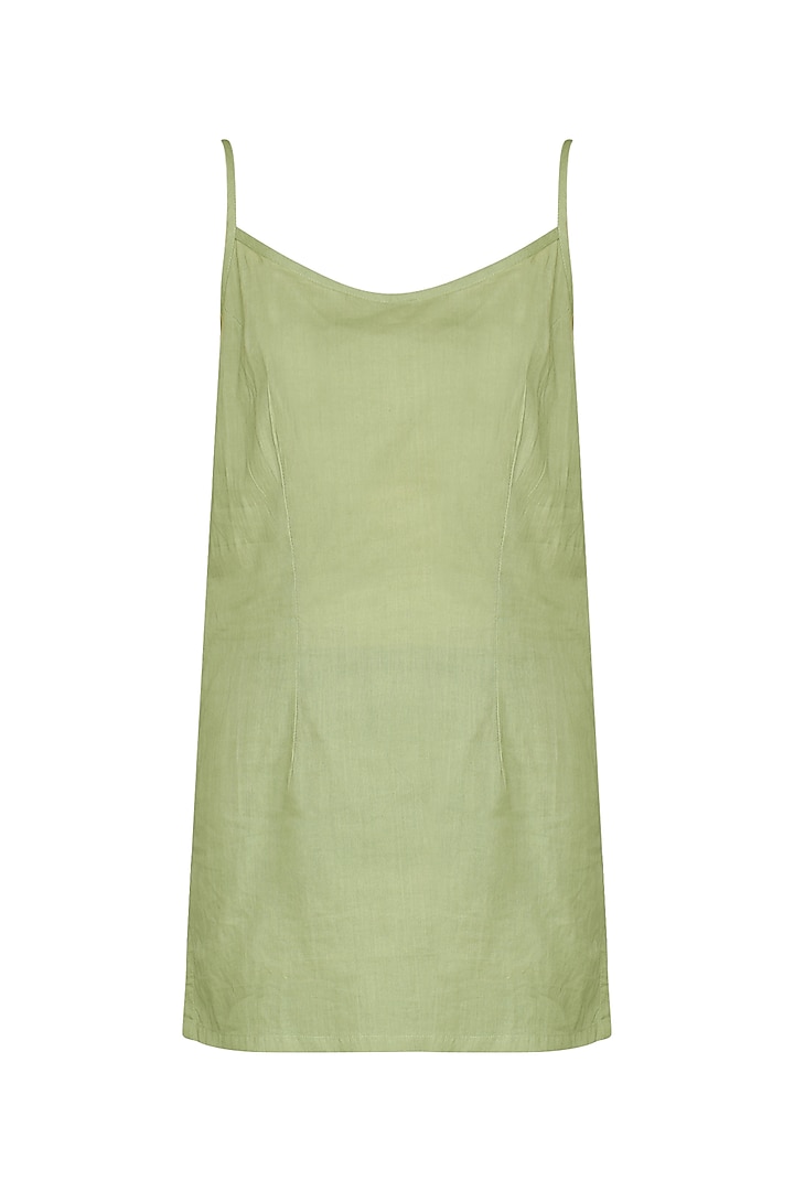 Green laser cut embroidered tunic with pants available only at Pernia's Pop Up Shop.