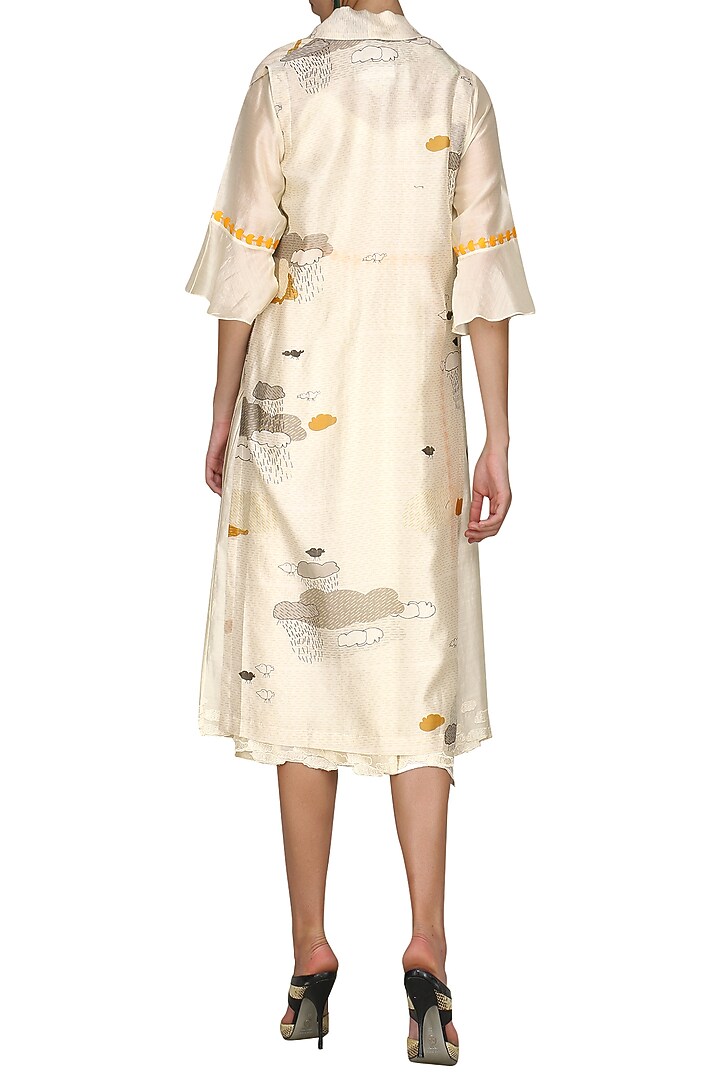 Off white digital printed jacket with tunic available only at Pernia's Pop Up Shop.