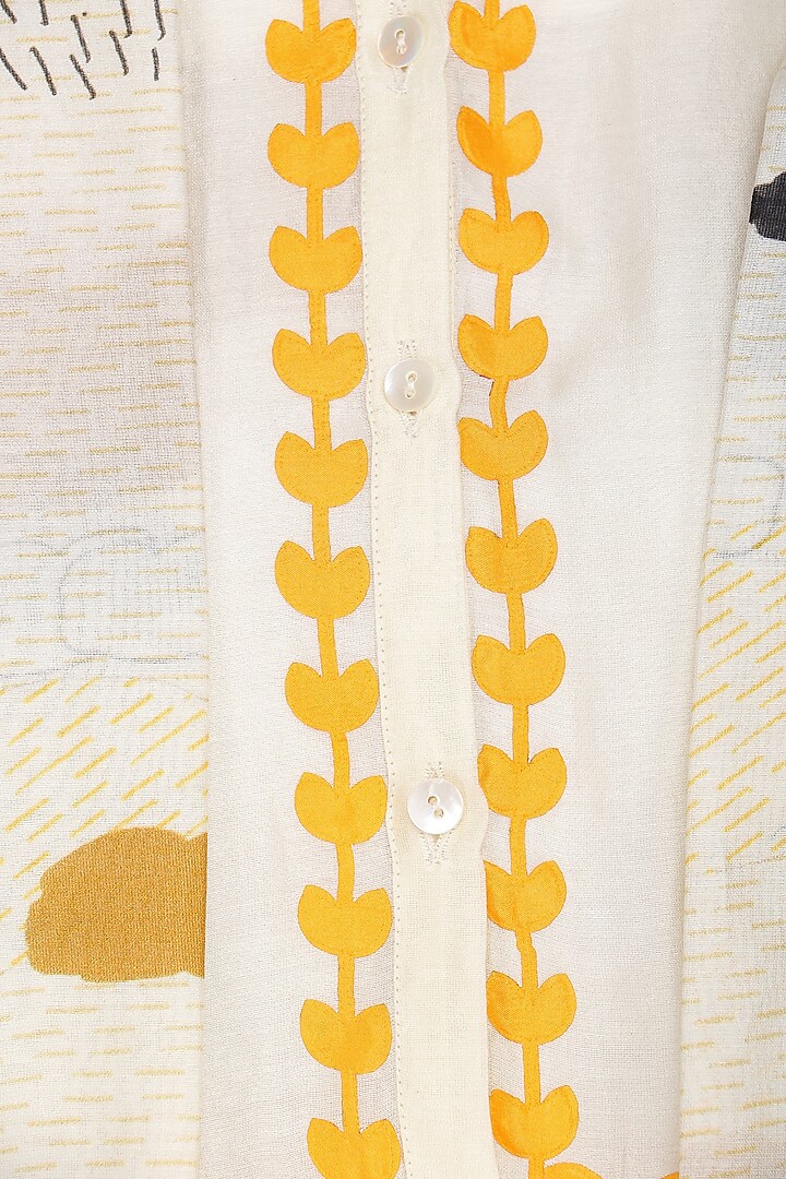 Off white digital printed jacket with tunic available only at Pernia's Pop Up Shop.
