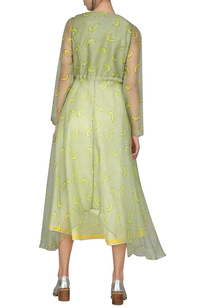 Green digital printed jacket with tunic available only at Pernia's Pop Up Shop.