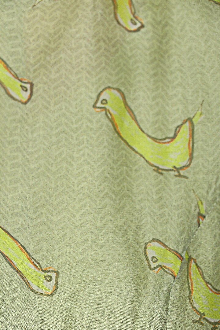Green digital printed jacket with tunic available only at Pernia's Pop Up Shop.