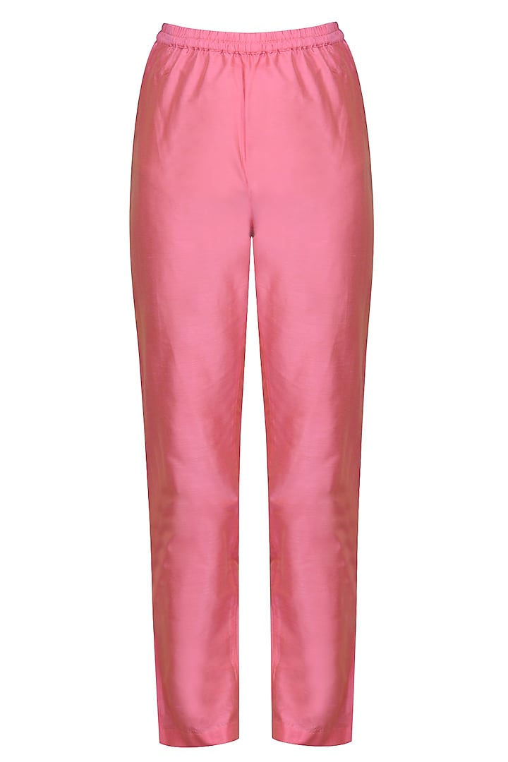 Pink laser cut embroidered tunic with pants available only at Pernia's Pop Up Shop.