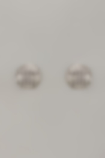 White Rhodium Finish Cubic Zirconia Handcrafted Earrings In Sterling Silver by Aurashni at Pernia's Pop Up Shop