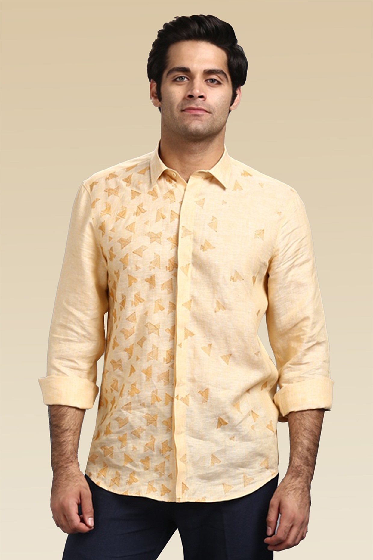 Pale yellow hot sale shirt mens