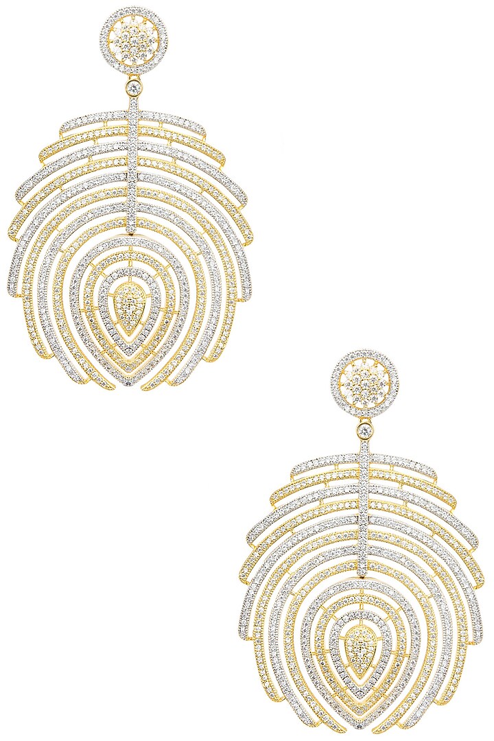 Gold plated american diamonds earrings available only at Pernia's Pop Up Shop.