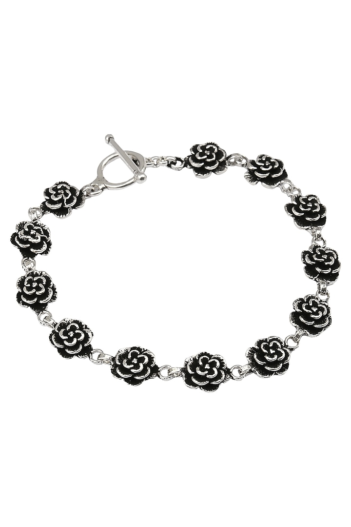 Auraa Trends presents Antique silver finish rose bracelet available only at Pernia's Pop Up Shop.