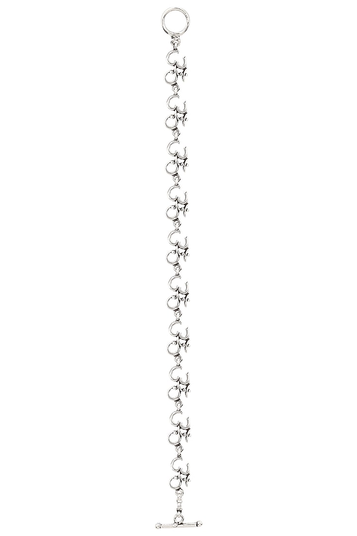 Auraa Trends presents Antique silver finish "OM" bracelet available only at Pernia's Pop Up Shop.