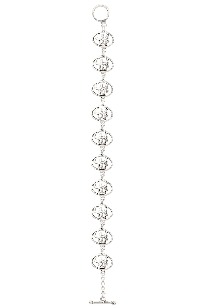 Auraa Trends presents Antique silver finish "OM" bracelet available only at Pernia's Pop Up Shop.