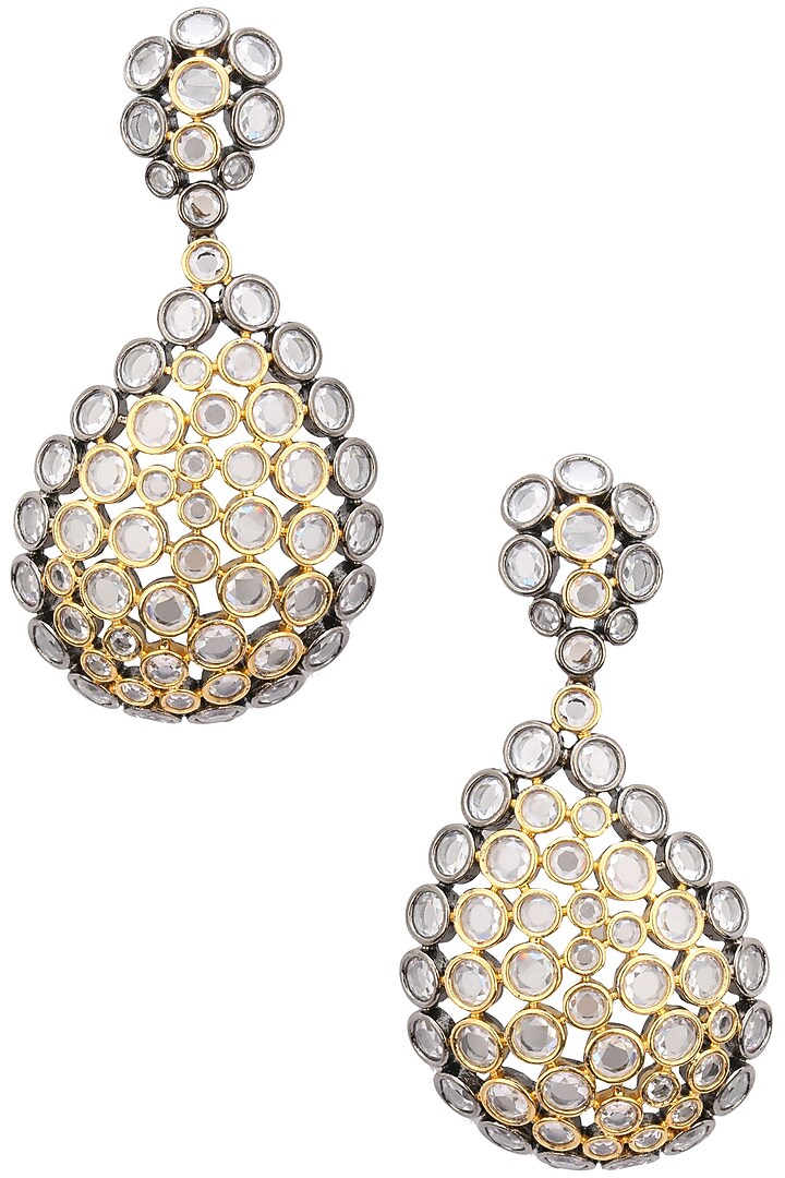 Rhodium finish drop earrings available only at Pernia's Pop Up Shop.