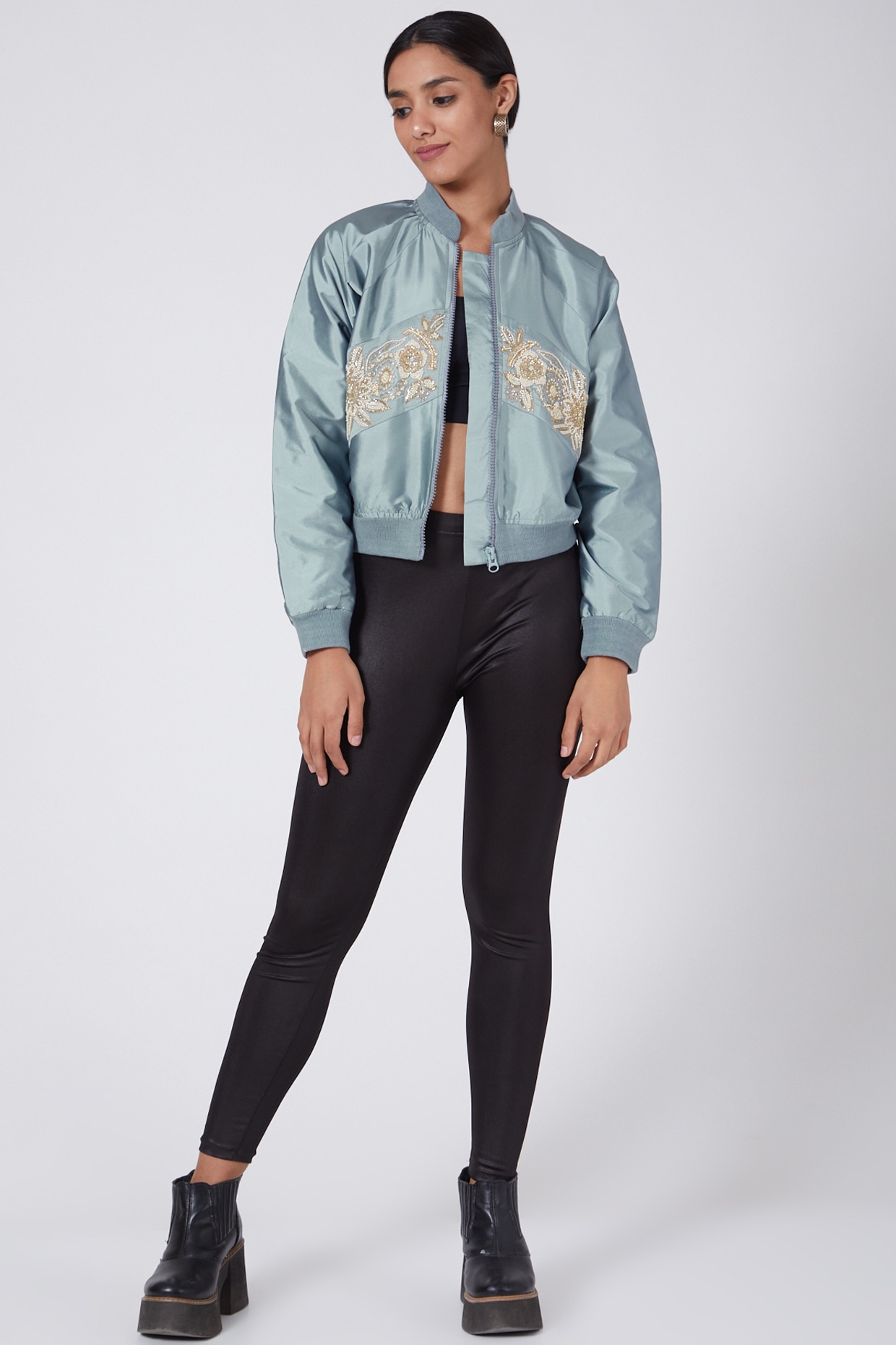 embellished bomber jacket