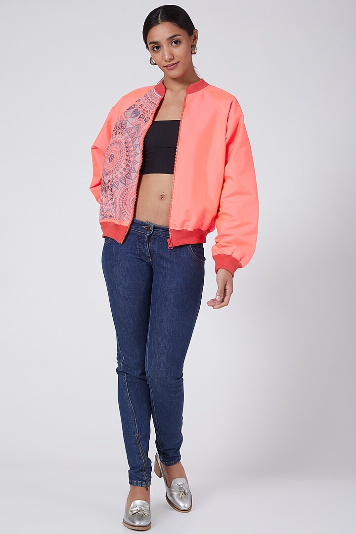 Pink Bomber Jacket by Ava Designs