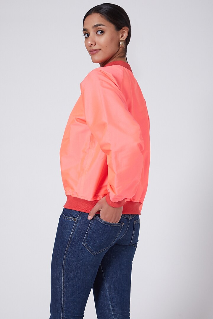 Pink Bomber Jacket by Ava Designs at Pernia's Pop Up Shop