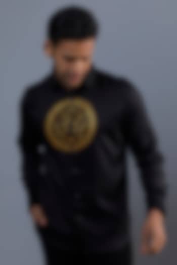 Greek Tiger Black Premium Giza Cotton Blend Hand Painted Party Wear Shirt by AVALIPT at Pernia's Pop Up Shop