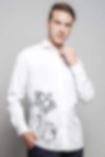 White Cotton Apex Hand Painted Shirt by AVALIPT