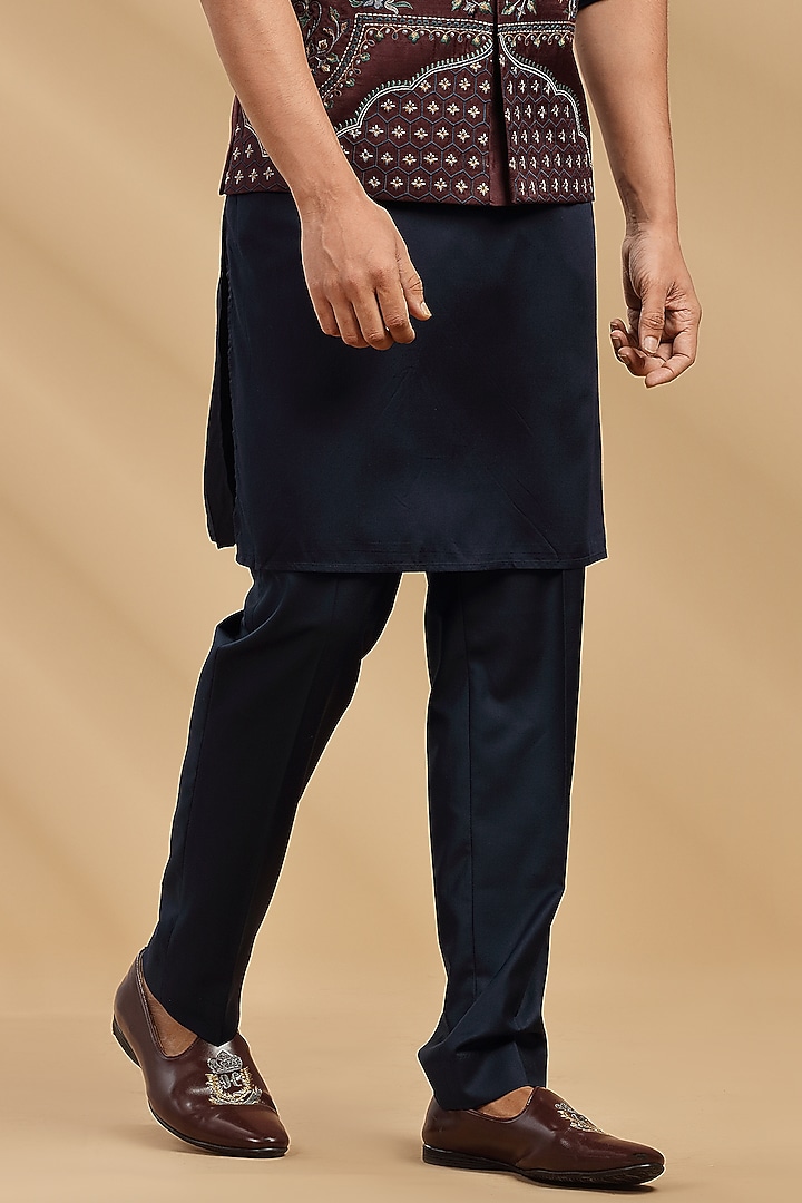 Maroon Embroidered Bundi Jacket With Kurta Set by AVEGA at Pernia's Pop Up Shop