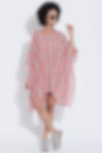 Red & White Kaftan With Sripes by Aartivijay Gupta at Pernia's Pop Up Shop