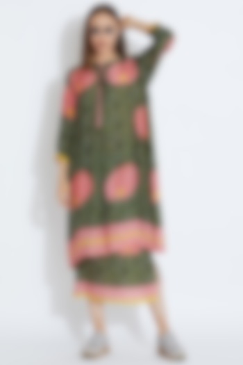Green Printed Cotton Kurta by Aartivijay Gupta at Pernia's Pop Up Shop