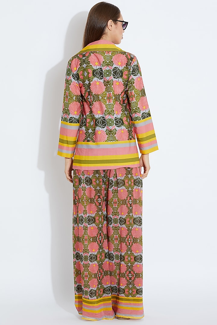 Pink & Green Printed Shirt by Aartivijay Gupta at Pernia's Pop Up Shop