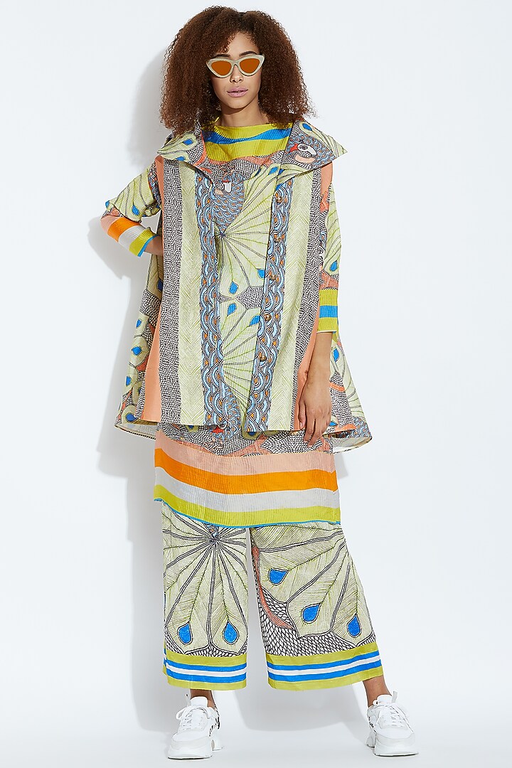 Green & Blue Printed Top by Aartivijay Gupta at Pernia's Pop Up Shop