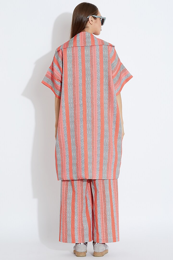 Red & White Striped Print Jacket by Aartivijay Gupta at Pernia's Pop Up Shop