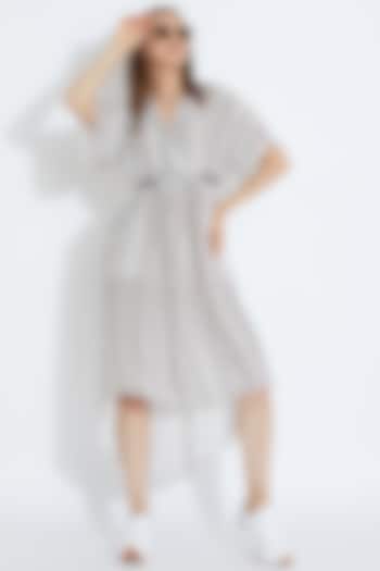 White & Black Tie-Up Midi Cocktail Dress by Aartivijay Gupta at Pernia's Pop Up Shop