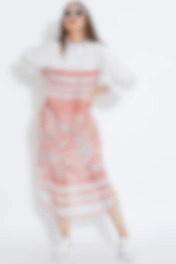 Pink & White Printed Maxi Cocktail Dress by Aartivijay Gupta at Pernia's Pop Up Shop